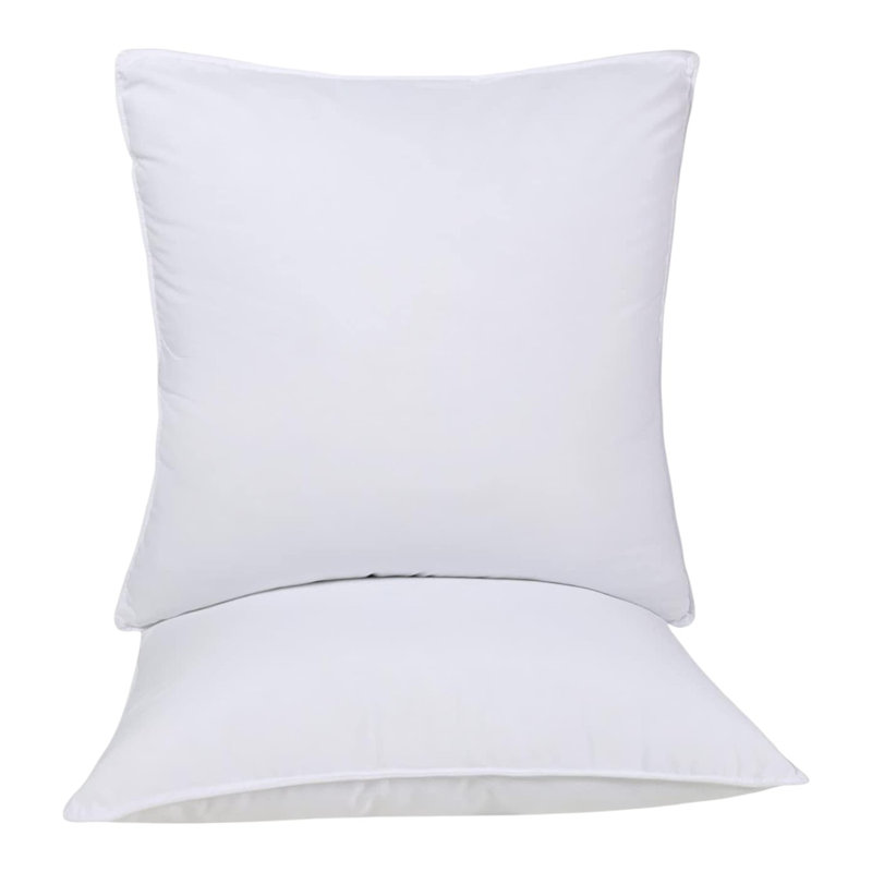 Set of Two Microfiber Down Alternative Medium Hypoallergenic European Size Bed Pillows