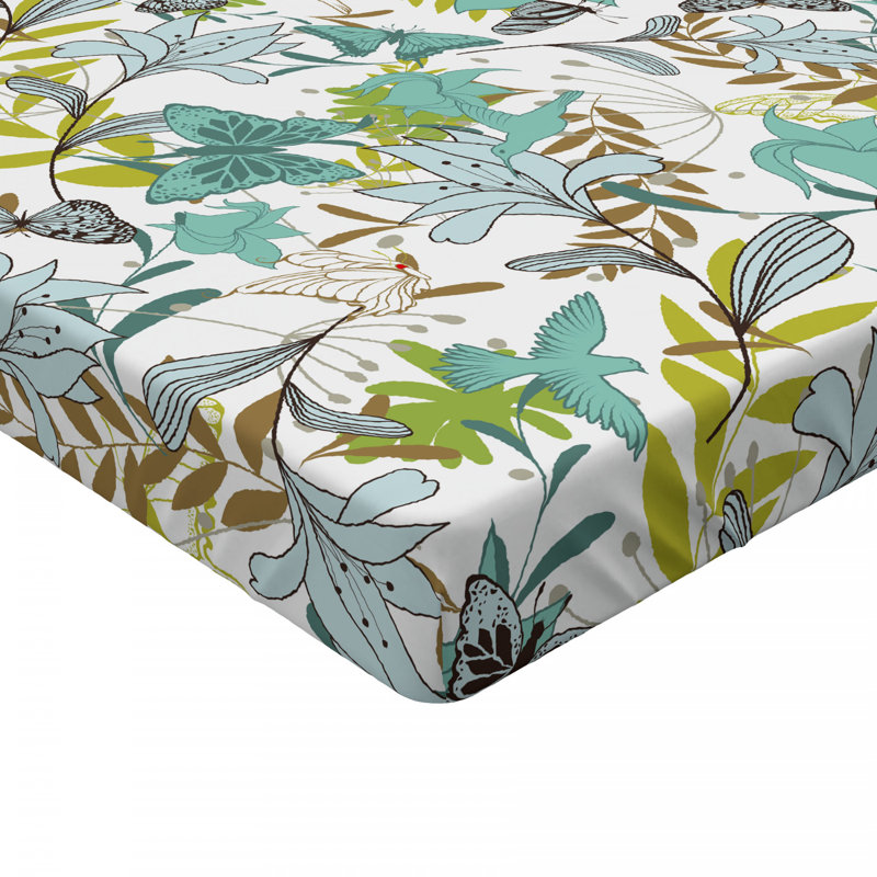 Microfiber Floral Fitted Sheet, Full/Double Fitted Sheet