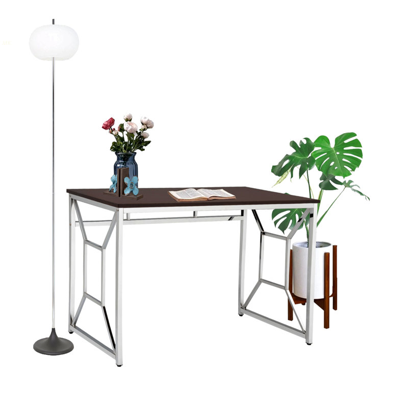 Martha Office Workspace Desk MDF/Chrome In Brown