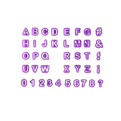 WoodSilicone molden 40Pcs Set Alphabet Letter Number Fondant - Baking Mould Cake