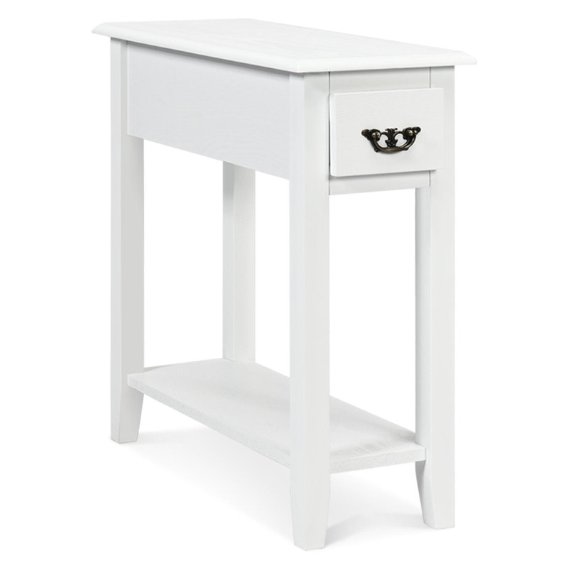 Kaelig End Table with Storage, White