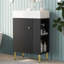 Meuble-lavabo 21,6 po avec lavabo simple en céramique, rangement sur le côté droit-291825246