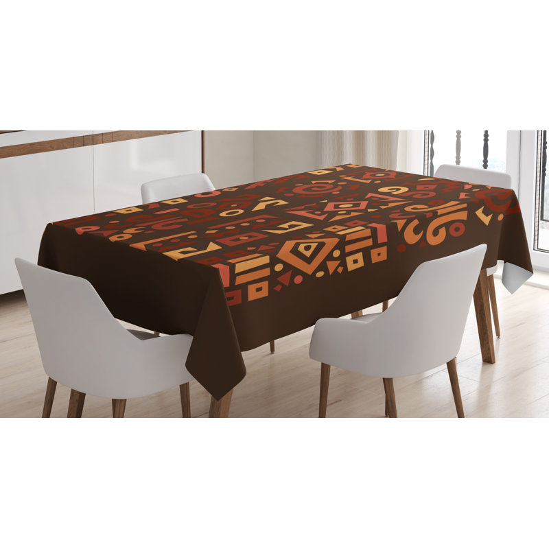 Earth Tones Tablecloth, 90" L x 60" W