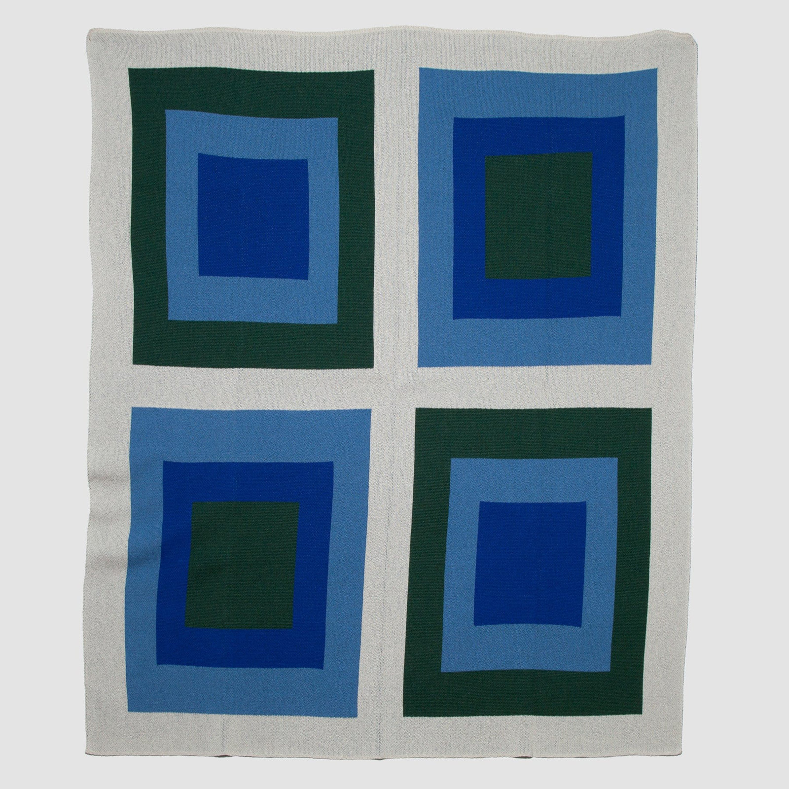 Modern Cotton Blend Knitted Throw Blanket, Blue