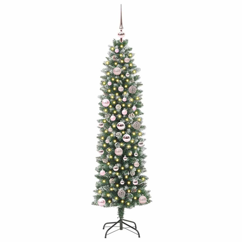 Artificial Slim Christmas Tree, 4.92' H, Pink