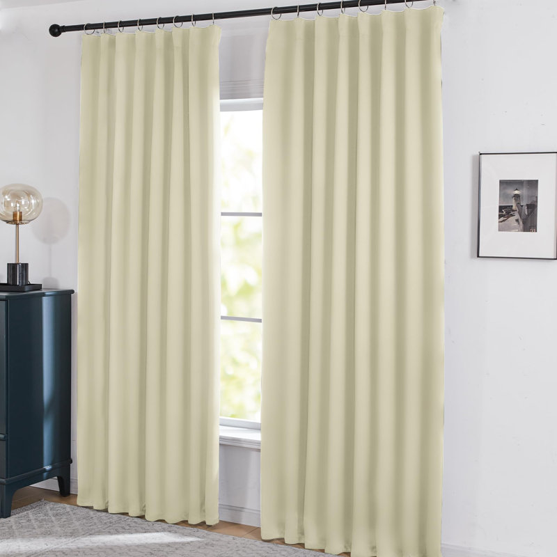  Back Tab Thermal Insulated Blackout Curtains for Bedroom & Living Room, Privacy, Light Blocking, 2 Panels, 52" W x 84" L
