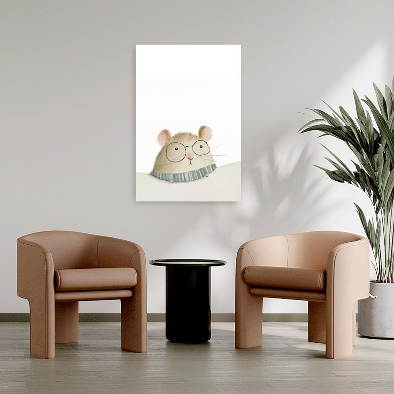 Curious Little Mouse Contemporary Animal Wall Art Print by Mathieu - Wrapped Canvas Print, 91.44cm H x 60.96cm W
