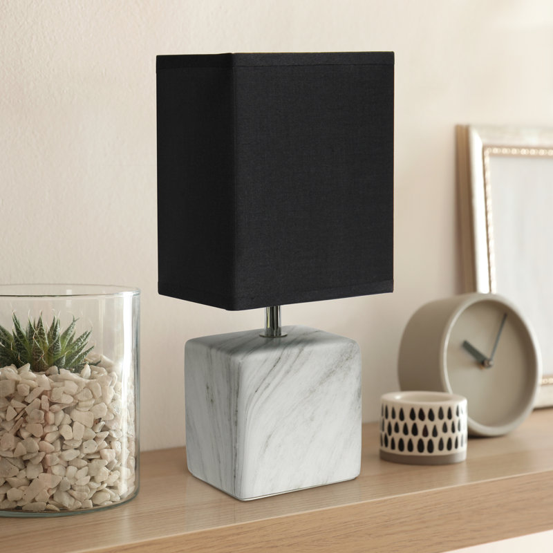 Eri Ceramic Table Lamp, Black, White