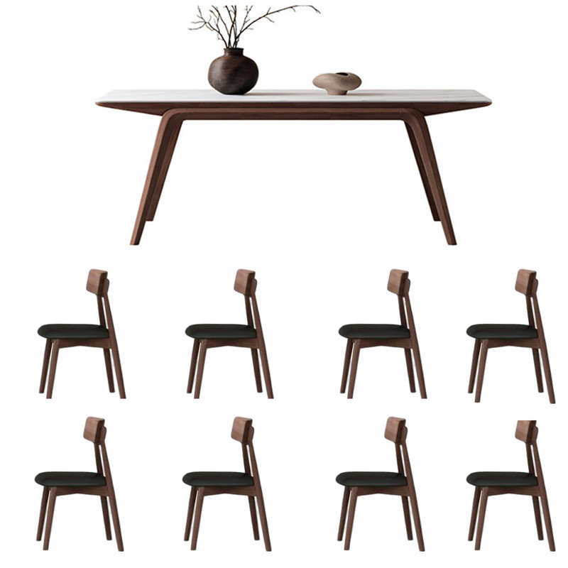 White Ash Sintered Table Oak Chairs Set