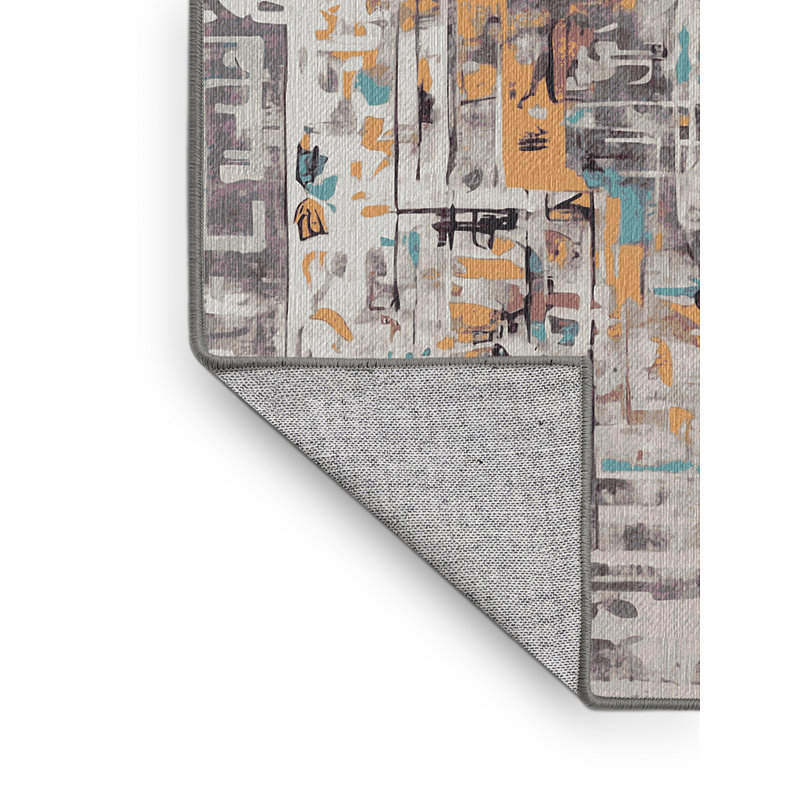 Tapis gris lavable à la machine, Carré 3 pi