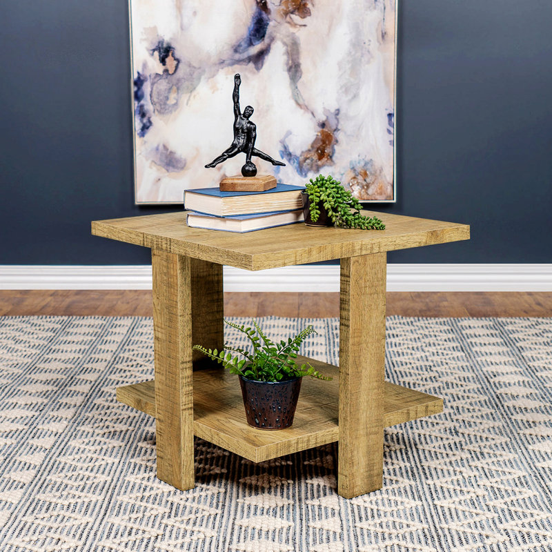 Square End Table with One Open Shelf