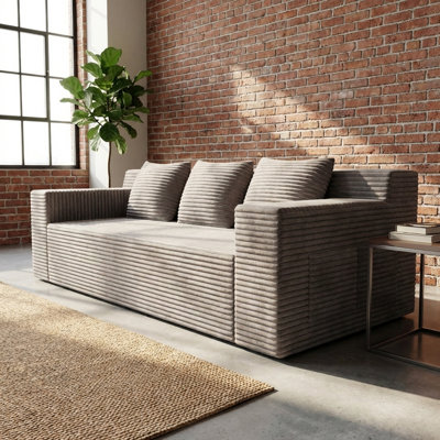 Canapé 71 po en velours 3 places - siège profond sans assemblage, tissu velours côtelé doux pour le salon, la chambre à coucher ou le bureau