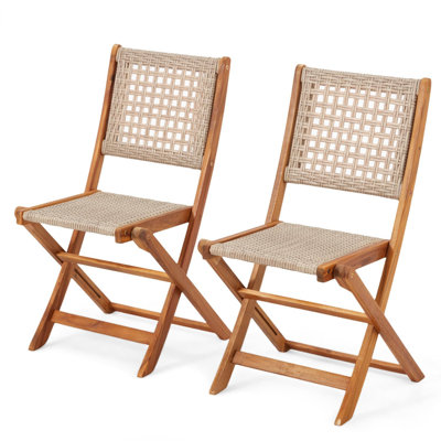 2 chaises de patio en bois avec dossier haut