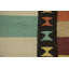 Tapis oriental rayé en laine Kilim 7 x 10