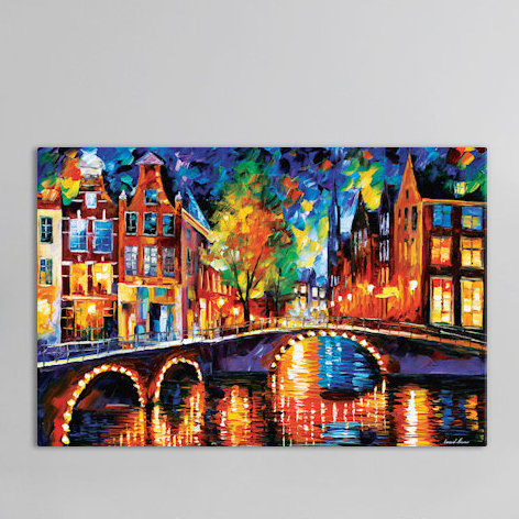 «The Bridges of Amsterdam», reproduction d'art sur toile tendue, H 26 po x l 40 po x P 1,5 po