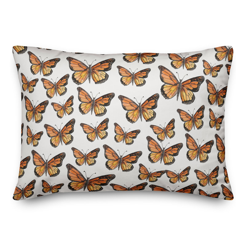  Watercolor Butterfly Flock Rectangular Pillow Cover & Insert