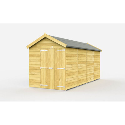 7ft x 15ft Apex Shed - Double Door without Windows