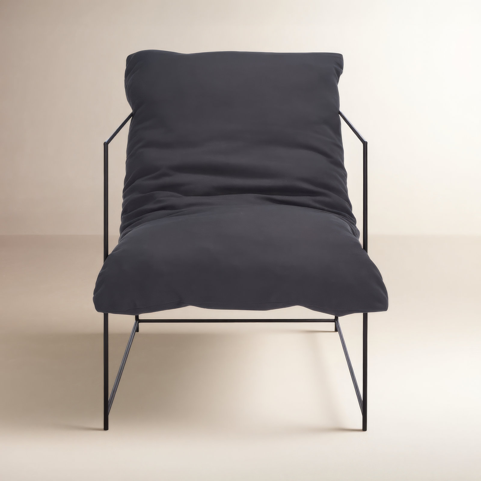 Giulietto Upholstered Armchair, Dark Gray Linen