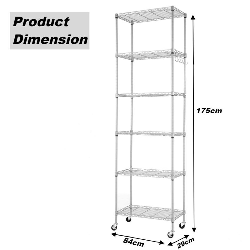 Newmans 54cm W Powder Coated Steel Shelving Unit, Silver