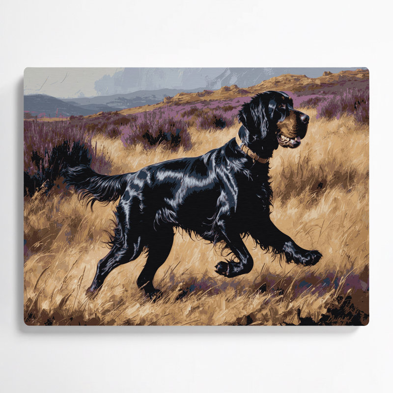 Chiens Gordon Setter, art mural en métal brun, H 11 po x l 14 po