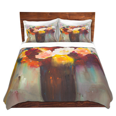  Housses de couette Bouquet de fleurs en microfibre