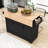 Chinita Versatile Dual Folding Kitchen Island Cart with Storage and Built-in Charging Station-1633778800