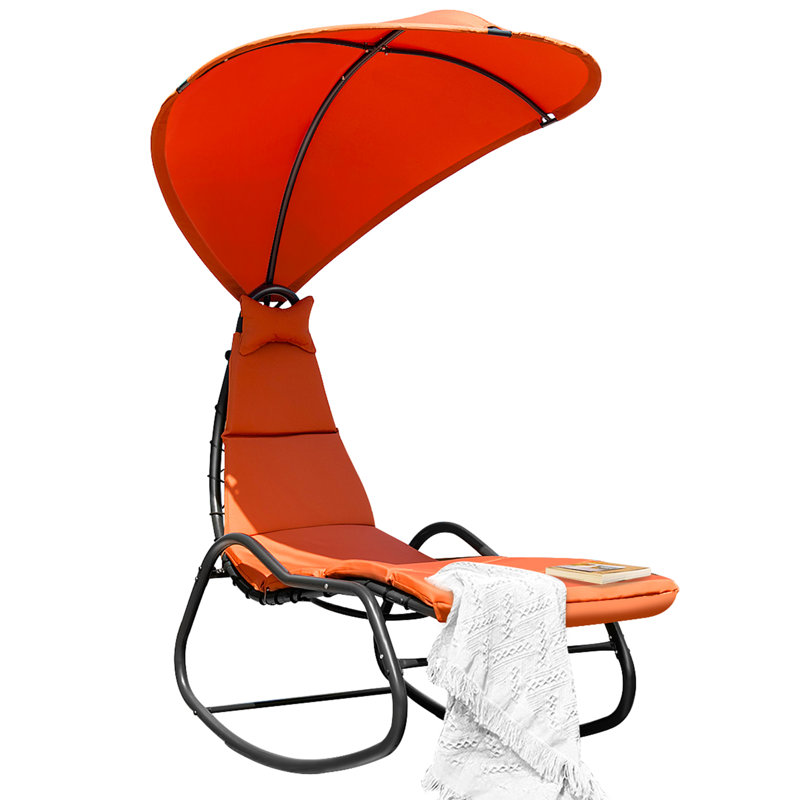 Chaise de patio avec coussins Gwenifer, Orange