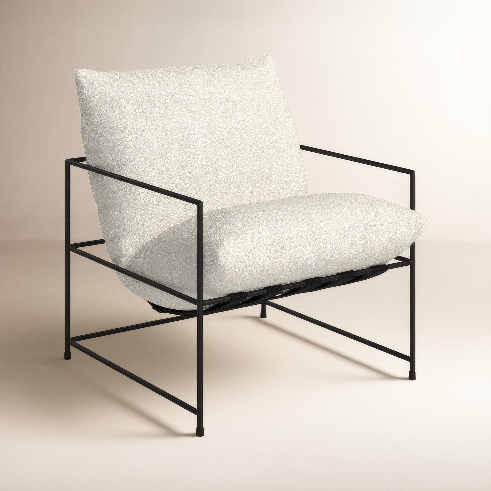Danita Upholstered Armchair, Ascot White Performance Boucle