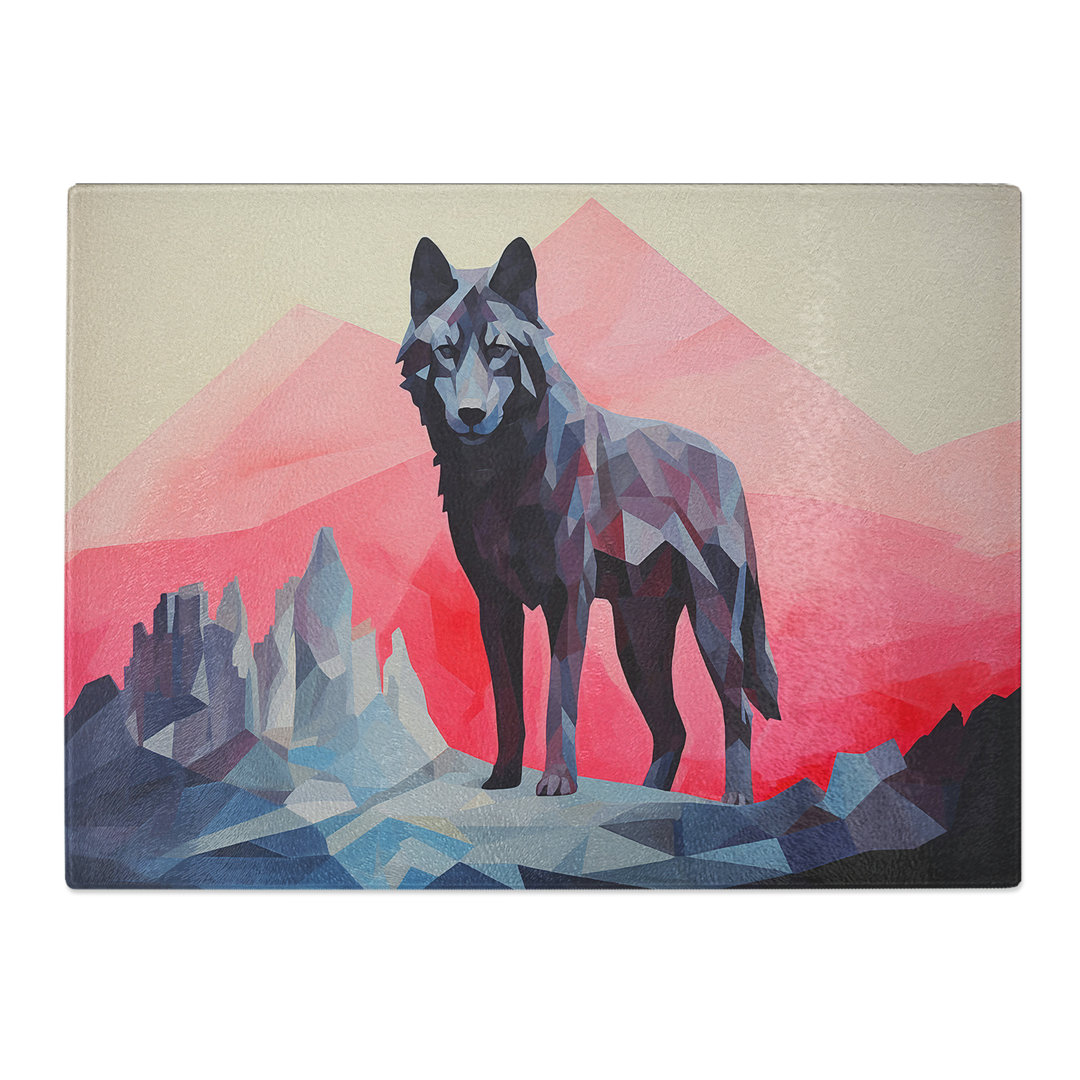 Wolf Minimalism  Glass Chopping Board