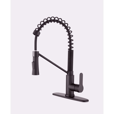 Kitchen Faucet With Soap Dispenser Single Handle Kitchen Sink Faucet With Pull Down Sprayer Utility Sink Faucet Single Hole For Laundry Sink Stainless