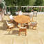 Ensemble de salle à manger 7 pièces pour l'extérieur, table en bois massif avec 6 chaises rembourrées, style rustique avec trou pour parasol, convient aux jardins et aux patios-779553072