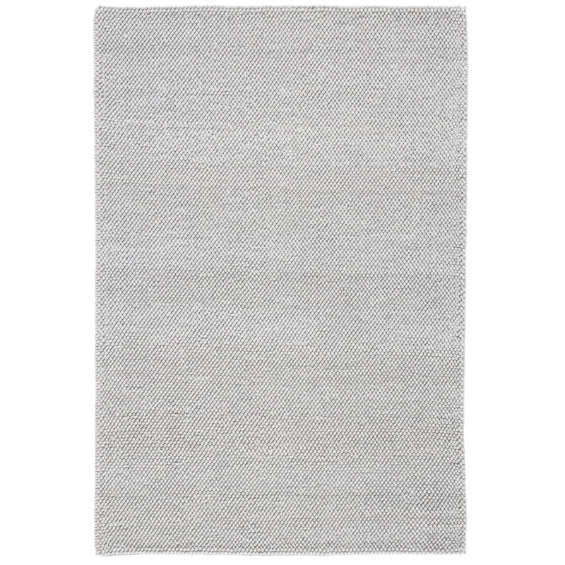 Almus Handmade Tufted Wool Silver Area Rug, Rectangle 6' x 9'