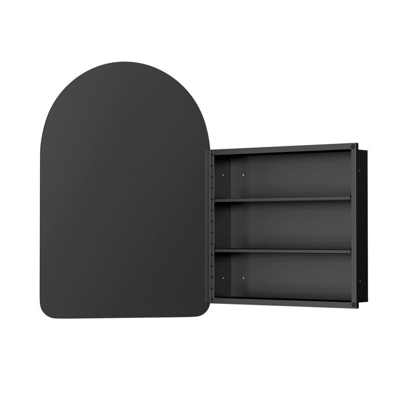 Pharmacie murale encastrée avec miroir et tablettes Arch, H 36 po x l 24 po x P 5 po, Doré