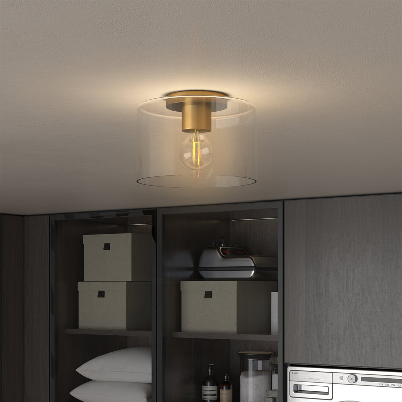 Henri Glass Flush Mount, Brass
