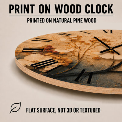 Oversized Landscape Silent Wood Wall Clock – Texas Road Sign