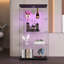 Vitrine à deux portes avec 4 lumières en verre et éclairage DEL pour le salon, la chambre à coucher et le bureau