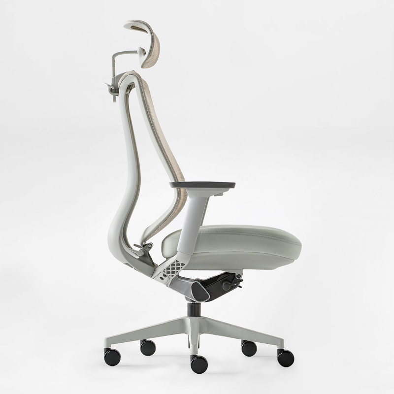 Ergonomic Mesh Chair with headrest for Home Office, Gray, Gray, With Headrest