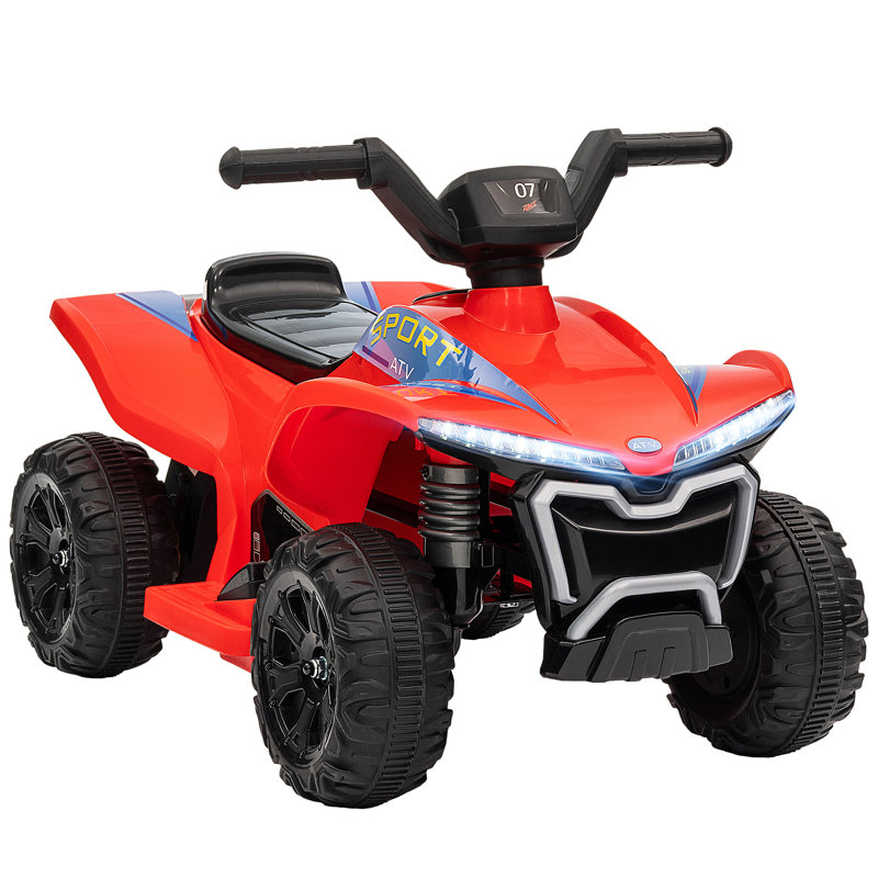 Kids 6V Electric Quad with Lights in Bright Pink