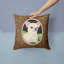 Coussin intérieur/extérieur brun carré chihuahua