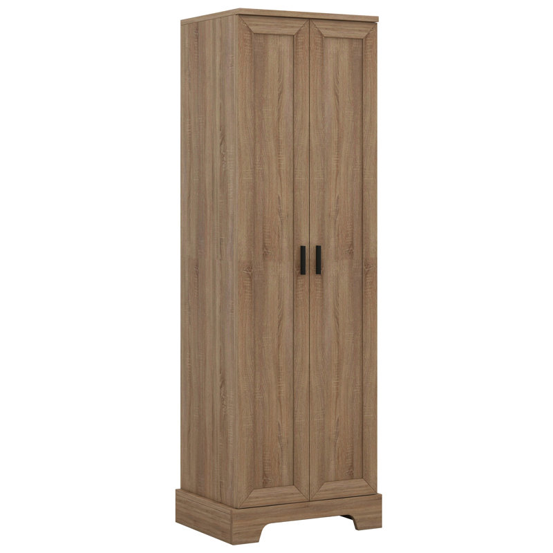 Grande armoire de rangement pour salle de bain, armoire de rangement avec deux portes pour la salle de bain, bureau, tablette réglable, panneau de fibres à densité moyenne