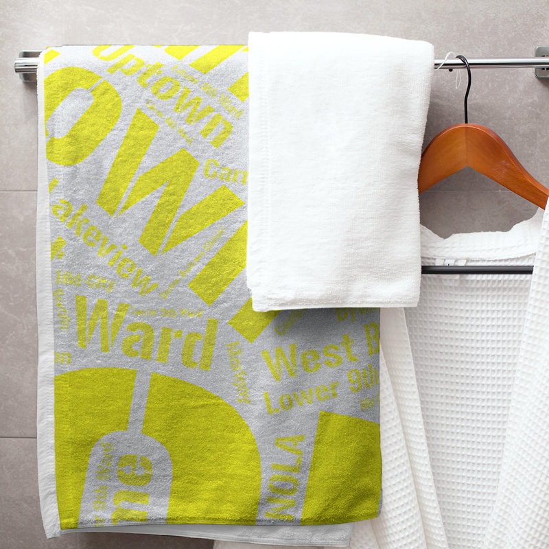 Bath Towel, Yellow, Poly/Cotton, New Orleans
