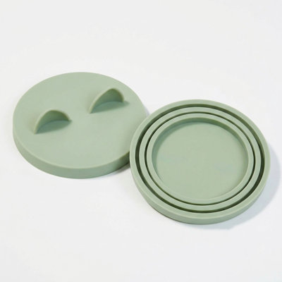 2-Piece Sage Green Silicone Pet Food Can Lid Set