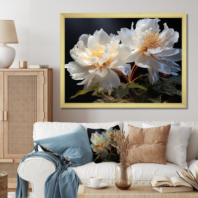 White Pivoines, impression romantique III sur toile