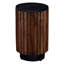 12 po Table de bout ronde avec plateau moderne, table d'appoint de salon, noir / brun