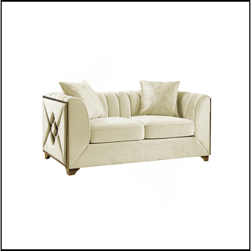 Causeuse de style moderne crème, Crème, crème