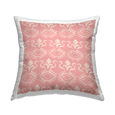 Coussin décoratif rose à motif d'œil spirituel abstrait par Darlene Seale