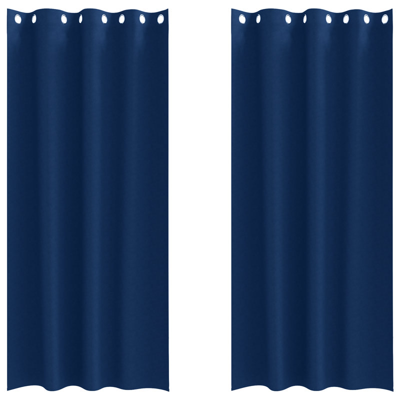 Tacorian Curtain Pair, Dark Blue, 140cm Width x 260cm Drop