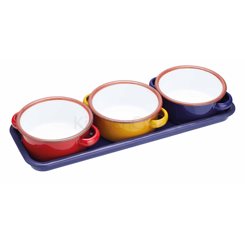 World of Flavours 3 Piece Chips and Dip Platter Set