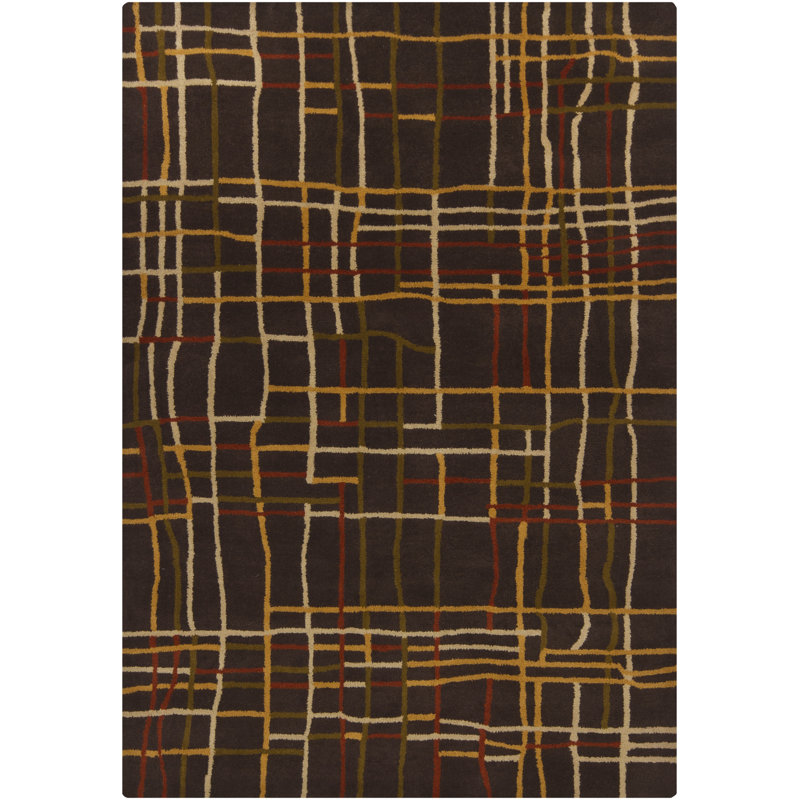 Tapis brun foncé Abbeville, 5 pi x 7 pi