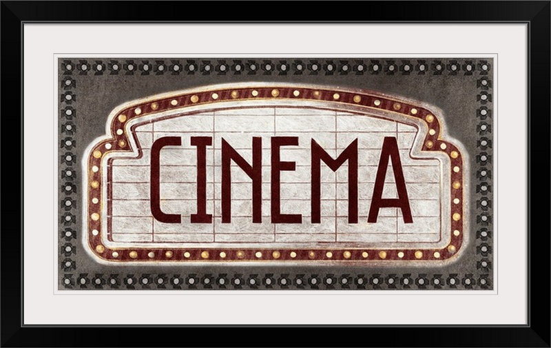 Cinéma par Banducci - publicité imprimée, Cadre noir, H 23 po x l 38 po x P 1 po